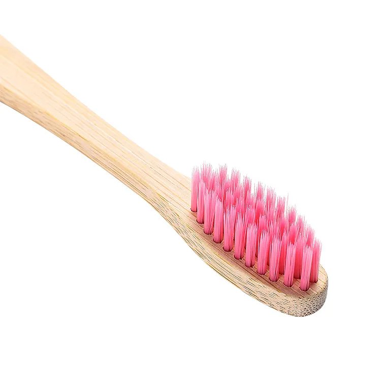 Pink Bristle Bamboo Toothbrush | Ibannboo